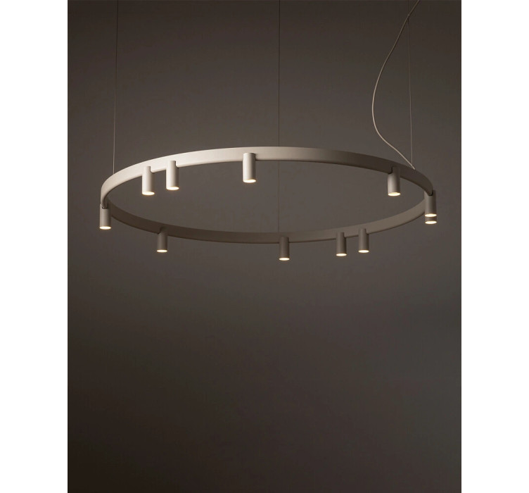 Люстра Nowodvorski 12287 Fourty Round GU10 R35+LED 11+6x10W+9W 3000K 710Lm IP20 бежева2